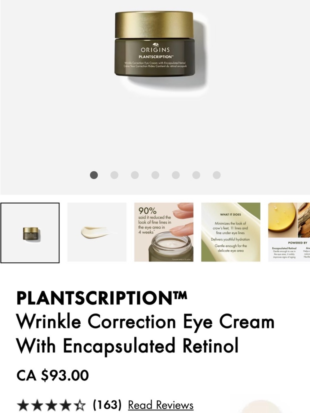 New in package Origins Eye Cream